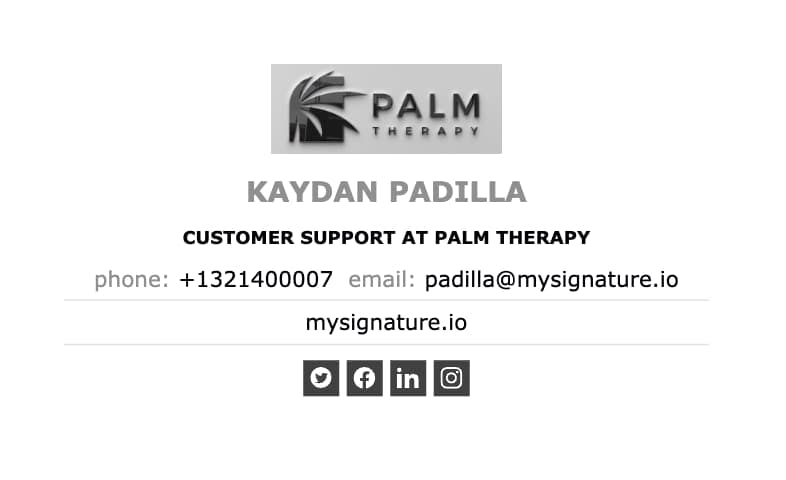 simple email signature with company logo