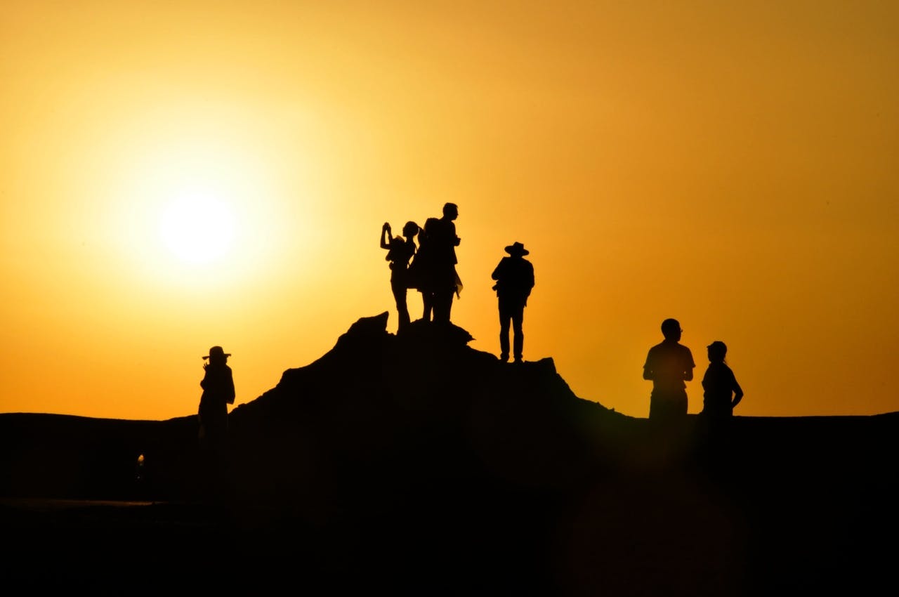 People Group Silhouette Sunset